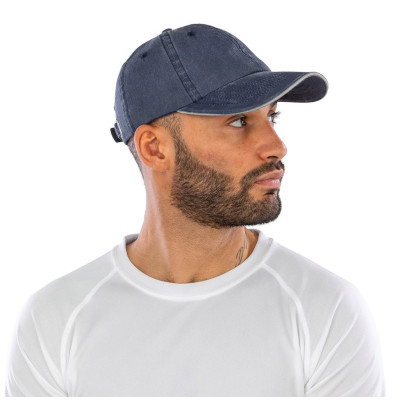 Washed Fine Line Cotton Cap with Sandwich peak